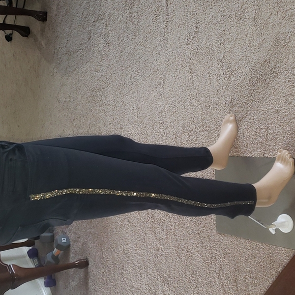 HP โกZara 2 subtle sparkly stripes on black denim - Picture 5 of 10